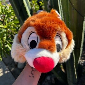 Vintage Disney Parks Chip & Dale DALE Plush Hat Brown Tan Chipmunks Youth